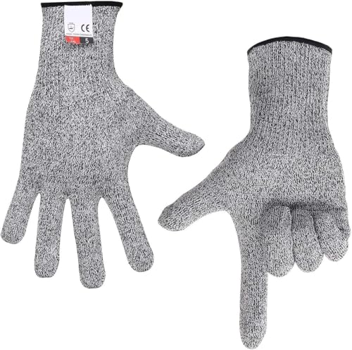 4 PCS (M+L) Cut Resistant Gloves Level 5 Protection for Kitchen, Upgrade Safety Anti Cutting Gloves for Meat Cutting, Wood Carving, Mandolin Slicing and More(Large+Medium)
