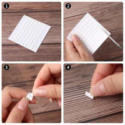 JANYUN 280 Pcs Double Sided Sticky Dots Stickers Removable Round Putty Clear Sticky Tack No Trace Sticky Putty Waterproof Small Stickers for Festival Decoration (6mm, Clear, 280) - size: 6mm Round 280pcs