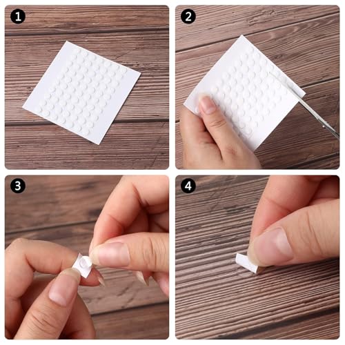 JANYUN 560Pcs Double Sided Sticky Clear Dots Stickers Removable Round Putty Sticky Tack No Trace Sticky Putty Waterproof Small Stickers for Festival Decoration (6mm, 560) - size: 6mm Round 560pcs