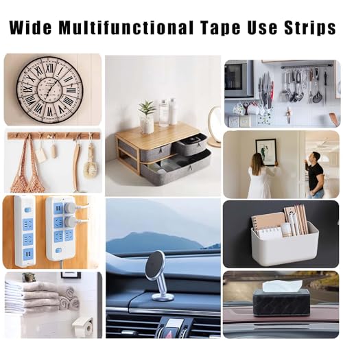 Double Sided Tape Heavy Duty,Multipurpose Clear Mounting Tape Picture Hanging Adhesive Strips, 10FT Removable Strong Sticky Strips Carpet Nano Tape Poster Two Sided Tape