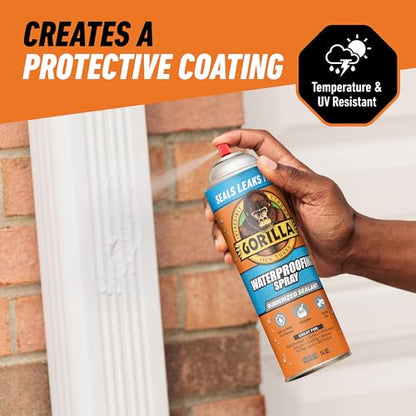 Gorilla Waterproofing Spray, Rubberized Sealant, Clear, 14 Ounce (Pack of 2) - Seals Out Water, Air, and Moisture - color: Clear, size: 2 - Pack