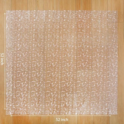 Plastic Splat Mat for Baby, Easy Cleaning Vinyl Floor Mat for Eating Messes, Waterproof High Chair Floor Protector Feeding Floor Cover by MatLeya - size: 52 inch (Pack of 1)