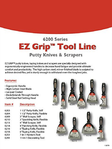 Red Devil 6213 EZ Grip 4" Stiff Wall Scraper - size: 4 Inch, style: Stiff