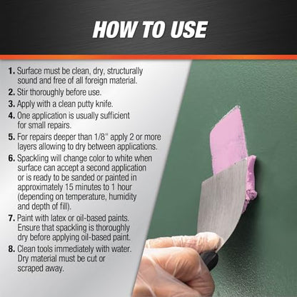 DAP Fast Dry High Strength Spackling with DryDex Technology, Pink/White, 32 oz (7079818451)