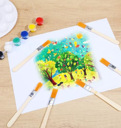 Small Paint Brushes for Crafts, 18 Pcs Small Paint Brush Set Wood Handle Paints Brushes for Walls, Touch Up, Cabinets, Fences, Edge Painting Tool