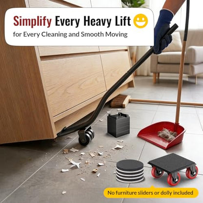 HOLKIE Heavy Duty Furniture Jack for Sliders on Carpet,Back Saving Furniture Lifter Tool for Pads on Hardwood Floors,660 Lbs Load Appliance Lifter Jack & 4 Stackable Blocks to Raise Furniture