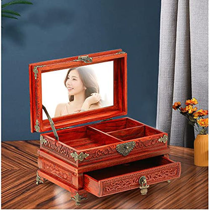 Antique Lock Latch Hasp Hinges Drawer Handle Box Corner Protectors and Feet Legs Hardware Kit Decorative for Wooden Case Jewelry Box Chest Storage Drawer Cabinet DIY, with Screws