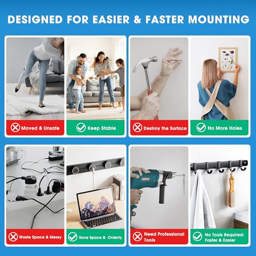 Double Sided Tape Heavy Duty - Nano Removable Adhesive Mounting Tape Wall Decor, Clear Sticky Picture Hanging Transparent Strips Command Tapes for Poster Carpet Art Craft Home Office School (10FT) - size: 10 FT