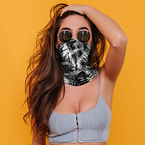 Neck Gaiter Face Mask Reusable, Cloth Face Masks Bandana Balaclava Cover Scarf Shield - color: Plume-white