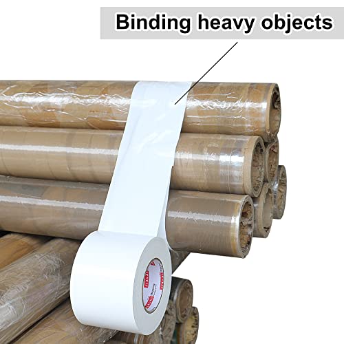 Wide Duct Tape, Industrial Grade 30Yards (90 ft) Wide Tape 4in Duct, 9 Mil Heavy-Duty, Waterproof, Strong, Flexible, No Residue, for Crafts & Home Improvement (White, 4'' x 90ft) - color: White, size: 4'' x 90ft