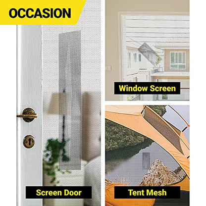 TORTO9 Window Screen Repair Kit, 3-Layer Strong Adhesive & Waterproof Tape Fiberglass Covering mesh (Gray, 2 Inch x 15 FT) - color: Gray, size: 2 Inch x 15 FT
