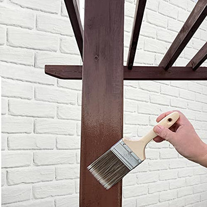 Magimate 3-Inch (76mm) Double Thick Chip Paint Brush – Versatile Stain Brush Wood Handle for Furniture, Walls, Fences, and Murals – Smooth Gesso, Plaster, Polyurethane, and Varnish Wide Paintbrush