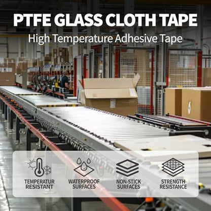 Teflone Tape, High Temperature PTFE Tape for Vacuum Sealer Machine, Hand Impulse Sealers ，1 in x 33 ft x 0.18mm - size: 1in