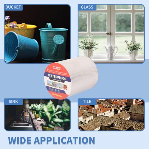 6" W X 32.8'L Waterproof Tape for Leaks Aluminum Butyl Tape with Adhesive for RV Repair, Glass Repairs, Air Mattress Patch, Window Caulking, Boat Sealing, Roof Patching - size: 6in x 32.8ft