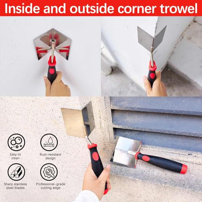 Drywall Hand Tool Set, Putty Knife Set with Mud Pan, Aluminum Hawk, Finishing Trowel, Painter Scraper, Inside & Outside Drywall Corner Trowel, Hand Tools for Scraping Wallpaper and Drywall - size: Drywall Knife Set, 11pcs
