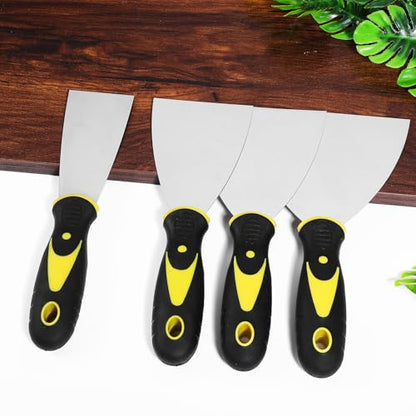 8pcs Stainless Steel Palette Spatula Set for Wall and Drywall Scraping, Putty Knife Tools with Handle, 2 to 5 Inch Sizes for Paint, Spackling, and Scratch Removal