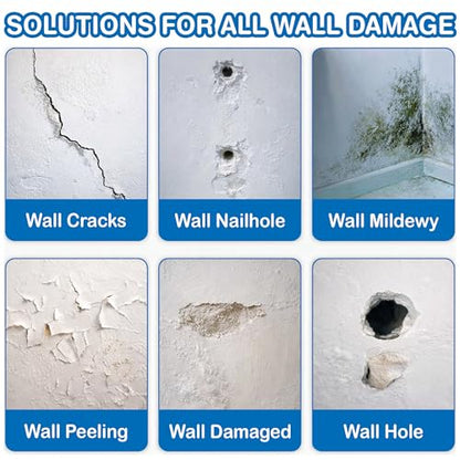 Drywall Repair Kit 10 Pack, Aluminum Wall Repair Patch Kit with Scraper, Sandpaper, 2, 4, 6, 8, 10 Inch Self Adhesive Fiber Mesh, Dry Wall Hole Repair Patch, Galvanized Metal Patch (13 Pcs) - size: 13 Pcs (2",4",6",8",10")