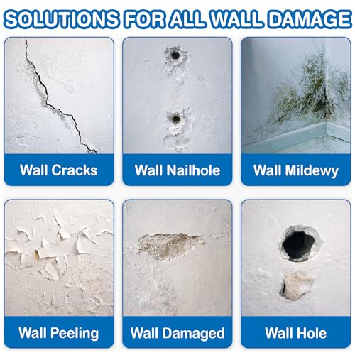Drywall Repair Kit 8 Pack, 2,4,6,8 Inch Aluminum Wall Repair Patch Kit with Small, Medium Scrapers, Sandpaper, Self Adhesive Fiber Mesh, Dry Wall Hole Repair Patch, Galvanized Metal Patch (12 Pcs) - size: 12 Pcs (2",4",6",8")