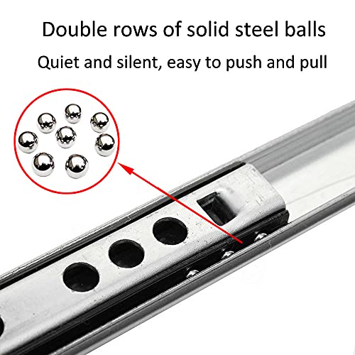 ETOPARS 5 Pairs 18" Heavy Duty 17mm Drawer Runners Slide Slides Ball Bearing Grooved Steel Extension Sizes Kitchen Cabinet Desk Capacity Side Mount - size: 18" / 438mm