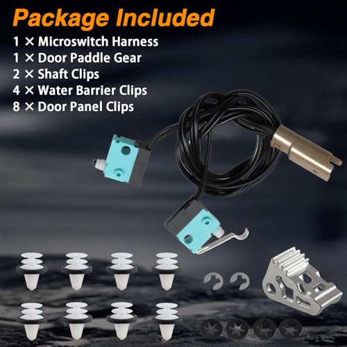 Upgraded Stainless Steel Door Handle Repair Kit Microswitch Harness Door Handle Paddle Gear Compatible with Tesla Model S 2012-2017 Replace#: 1042845-00-A