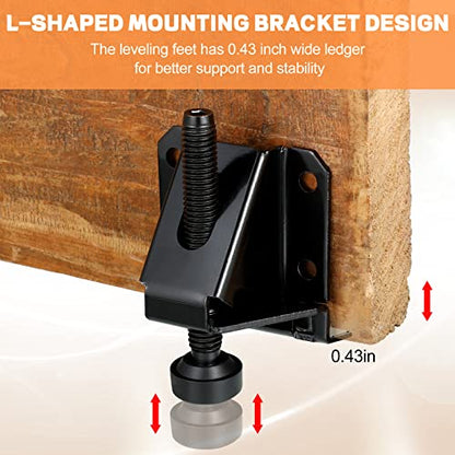 Kenning 24 Pack Heavy Duty Leveling Feet Workbench Leveling Legs Furniture Levelers Leg with Screws, Lock Wrench, 2.3 inch Adjustable Height, Leveler for Workbench, Furniture, Table, Cabinets (Black) - color: Black