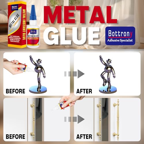 2 Pack Metal Glue for Small Piece Metals Repair, Wood to Metal Glue, Instant Dry, Waterproof, Heat-Resistant, Clear Cyanoacrylate Adhesives Ideal for Steel, Aluminium, DIY, Jewelry - size: 2 Pake, style: Metal Glue