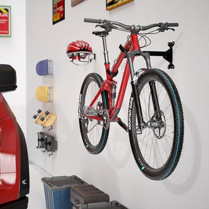Bike Wall Mount Hanger for Garage, Heavy-Duty Durable Aluminum Alloy Horizontal Bicycle Storage Rack with Adjustable Hook, Hold up to 66lbs, for Road Mountain Hybrid Bikes in Garage - size: 1 pack