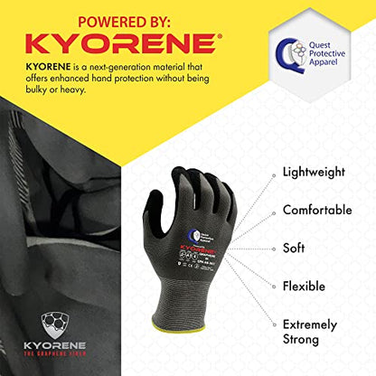Garden & Work Gloves for Men and Women – Cut Resistant Gardening Gloves with Grip, Lightweight Breathable Safety Gloves for DIY, Construction, Warehouse & General Handling – Large, Pack of 3 - color: Black and Grey