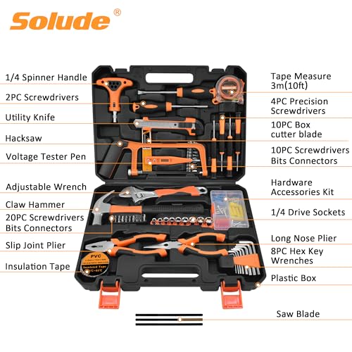 Tool Set,182-Piece Home Repair Tool Kit for Men Women College Students,Household Basic Hand Tool Sets with Case for Home Maintenance,Dorm Essentials and DIY Projects - size: 182 pcs