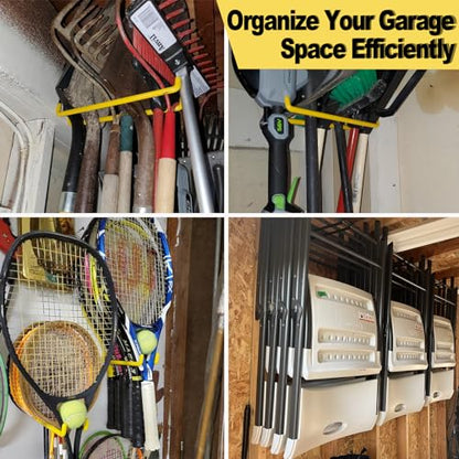 11 Inch Garage Hooks Heavy Duty, 4 Pack Large Garage Storage Utility Hooks, Wall Mount Tool Hanger, Garage Organizer for Ski/Snow Board, Chair, Hose, Chair, Broom, Garden Tools