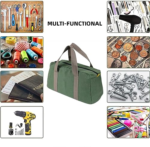 18 Inch Wide Mouth Tool Bag, Heavy Duty Canvas Tool Storage Bag for Men, Large Capacity Tool Tote Bag for Electricians, Power Tool Organizer Pouch - size: 18 Inch