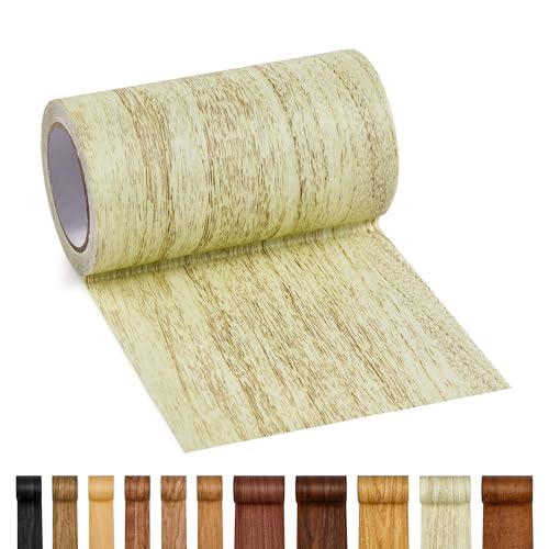 Wood Grain Repair Tape - Self Adhesive Brown Wood Colored Tape for Furniture Repair | Peel & Stick Veneer Strips Trim, Woodgrain Duct Tape for Furniture, Vinyl Floor, Door Patch Kit (Modern Pine) - color: Modern Pine, size: 4 Inch By 15 Ft