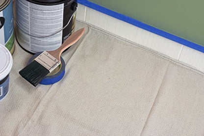 Quick Drop 8 Oz Canvas Safety Drop Cloth, 3.5' x 4', (Pack of 6) - size: 3.5X4