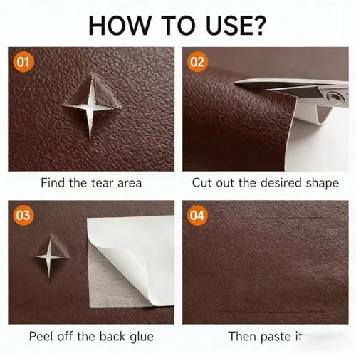 Leather Repair Patch 24x54 Inch, Self Adhesive Leather Repair Tape, Large Vinyl Repair Kit for Sofa Couch Furniture Car Seats, Strong Adhesion Scratch Resistant Easy Cut (Dark Brown) - color: Dark Brown