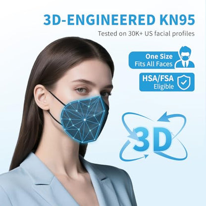 akgk KN95 Face Mask 50 PCS, Breathable Protection Masks, 5-Ply KN95 Black Masks, Cup Dust Safety Masks - color: Black