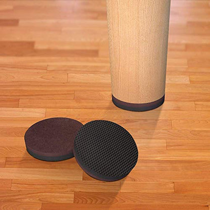 Yelanon Non Slip Furniture Pads - 16 pcs 3" Round Felt & EVA Furniture Grippers, Dark Brown & Black, Self Adhesive Rubber Feet for Hardwood, Laminate, Tile, Vinyl, Cork Floors - size: 16pcs 3" Round