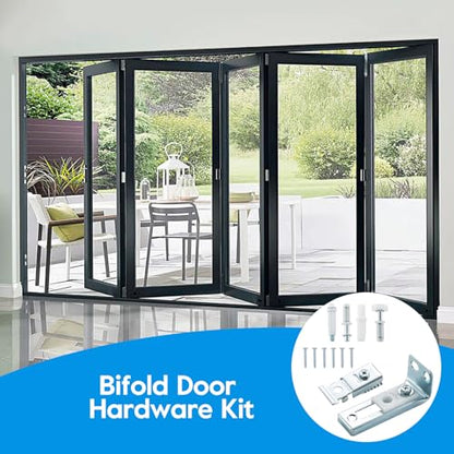HOME MASTER HARDWARE Bifold Door Hardware Repair Kit, 2 Pack Bi-fold Sliding Closet Doors Replacement Parts, Folding Pocket Door Replacement Parts Set,Include Top Bottom Pivots Bracket and Guide Wheel