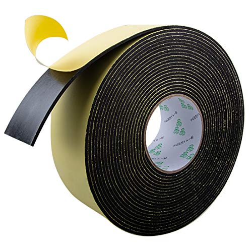 ToLanbbt High Density Foam Insulation Tape Adhesive Rubber Strip, Seal, Door Insulation Tape Weatherstrip, Waterproof, HVAC, Pipes, Foam Strips Air Conditioning, Weather Stripping (33Ft x 1/8" x 2") - color: Black, size: 33Ft x 1/8'' x 2''