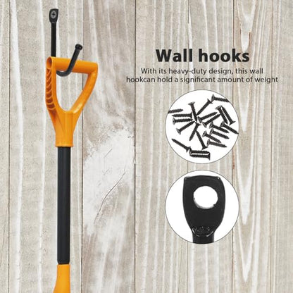 20pcs Heavy Duty Garage Wall Organizer Hooks for Tool and Garden Storage, Black Iron Strong Hanging Hooks for Garage and Outdoor Equipment