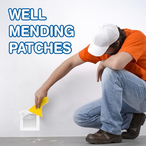 Drywall Repair Kit 10 Pack, Aluminum Wall Repair Patch Kit with Scraper, Sandpaper, 2, 4, 6, 8, 10 Inch Self Adhesive Fiber Mesh, Dry Wall Hole Repair Patch, Galvanized Metal Patch (13 Pcs) - size: 13 Pcs (2",4",6",8",10")