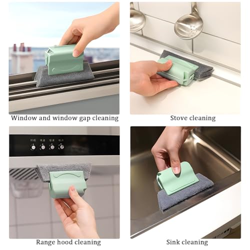 Car Magic Window Track Cleaner, 3PCS Handheld Vehicle Groove Cleaning Brushes Tools Set, Automotive Sliding Door Track Clean Brush, Universal for SUV Automobile Truck