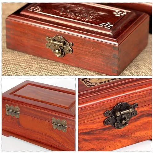 248 Pcs Antique Bronze Hardware Kit, 8 Engraved Hasp Catches, 8 Small Brass Latches, 32 Box Hinges with 200 Screws for Wooden Jewelry Boxes, Cabinets & Furniture Repair - color: 248PCS