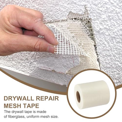 PATIKIL Drywall Repair Mesh Tape, 8 inch x 328 ft Fiberglass Repair Patch Self-Adhesive Dry Wall Joint Tape 8 Mesh Wall Hole Crack and Seam Patch, White - size: 8 inch x 328 Feet