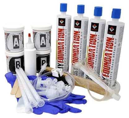 RadonSeal DIY Concrete Foundation Crack Repair Kit (20-ft) - The Homeowner's Solution to Fixing Basement Wall Cracks Like The Pros