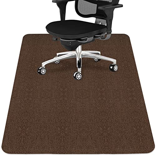 Sycoodeal Office Chair Mat for Hardwood Floor,Office Computer Gaming Chair Mat for Tile Floor,Large Floor Protector Rug,Anti-Slip,Easy to Clean,Coffee(40"x48") - color: Dark Coffee (1 Pack), size: 40*48"