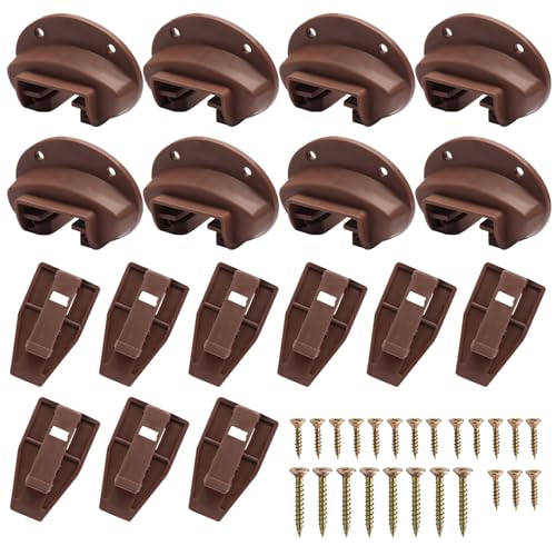 8 Sets Drawer Slides Replacement, Compatible with Kenlin Rite-Trak II Drawer Track Guide Repair Kit for Dresser/Nightstand Drawers with Screws - size: 8 Sets, style: NO Metal Back Plate