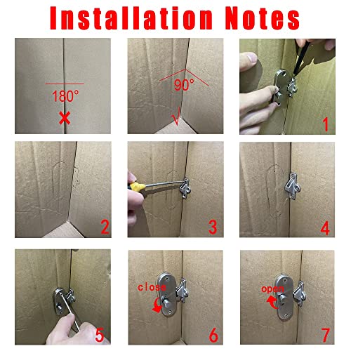 Sliding Bolt Door Lock,Slide Locks for Inside Door,90 Degree Moving Door Right Angle Buckle Privacy Lock, 90 Degree Latch