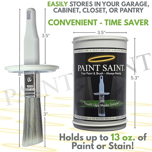 Paint Saint – 6 Airtight Touch Up Paint Containers with Built-in Brush | Mess-Free House Paint Storage | Quick, Satisfying Touch Ups | Perfect for Homeowners, DIY & Property Managers (Pack of 6) - size: 1 Count (Pack of 6)