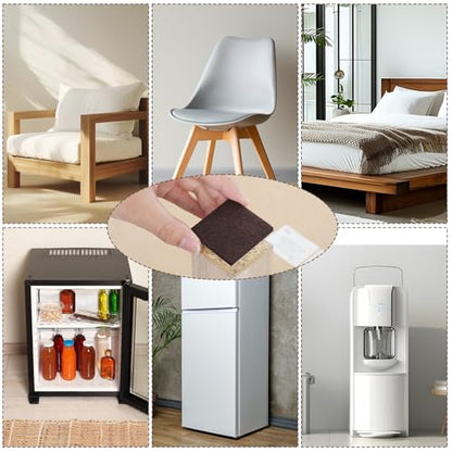 12Pcs Square Felt Furniture Pads 2 inch x 2 inch Self-Adhesive Table Leg Floor Protectors Cuttable Anti Scratch Furniture Pads for Hardwood Floors (Brown)