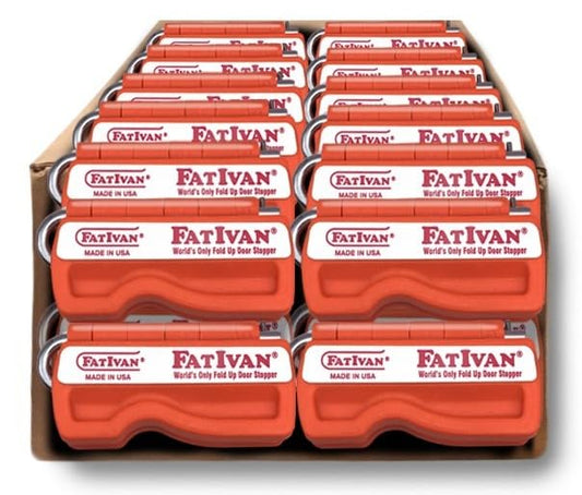 The Original Fat Ivan Fold Up Doorstop Wedge with Magnet - for Moving Office Home or School - Great for Police, Admin, Firefighters and Any time You Need a Door to Stay Open - color: Orange, size: 24 Pack